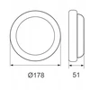 Bemko 12W LED plafonas KANLO, baltas, 4000K, IP54, 120°