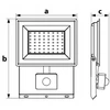 Kafler 30W LED prožektorius KASTEL, juodas, 4000K, IP65, su judesio davikliu