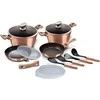 Berlinger Haus Puodų ir keptuvių komplektas, 13 dalių, Berlingerhaus Metallic Line Rose Gold | BH-7058