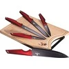 Peilių rinkinys su pjaustymo lentele, Berlinger Haus Metallic Line Burgundy Edition BH-2704