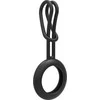 Dėklas SILICONE ELASTIC CASE KEY RING PENDANT FOR APPLE AIRTAG LOCATOR Juodas