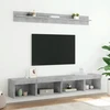 TV staliukas Sieninė TV sekcija su LED, 5 dalių, betono, apdirbta mediena