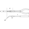 „Beta Tools“ ilgos, lenktos, pusapvalės replės, 273 mm, PVC dengtos rankenos (010090009)