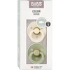 BIBS Color čiulptukas kūdikiui 2 vnt Round Rubber 0m+ Ivory/Sage