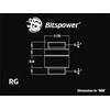 Bitspower adapteris, tiesus G1/4 colio AG į G1/4 colio AG – pasukamas, matinis juodas
