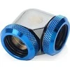 Bitspower Adapteris 90 degrees 16mm OD Hardtube to 16mm OD Hardtube – glossy juodas/mėlynas