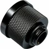 „Bitspower“ daugiakanalis adapteris, tiesus G1/4 colio AG ir 16 mm išorinio skersmens kieto vamzdžio jungtis, blizgus juodas