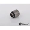 Bitspower adapteris G1/4 colio kištukas į G1/4 colio kištuką – 15 mm, blizgiai juodas