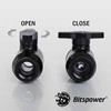 „Bitspower“ rutulinis vožtuvas, 1 x vidinis sriegis 1/4 colio ir 1 x išorinis sriegis G1/4 colio, pasukamas - matinis juodas