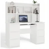 Biurko 4HouseDesign Rinkinys biuro Z. KUBA Drift Zes Baltas Mėlyna