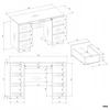Biurko 4HouseDesign Rinkinys biuro Z. KUBA Drift Zes Baltas Mėlyna