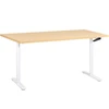 Beliani Rankiniu būdu reguliuojamas stalas DESTINAS Šviesiai rudas/ baltas 160 cm 72 cm