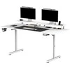 ULTRADESK HIGHLANDER XXL Baltas Biurko su elektryczną regulacją aukščio su laikikliu ausinės i kable 160X70 cm, balta