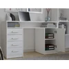 Top E Shop Topeshop BIURKO ADA balta 125 Cm 4 Szuflady Szafka Półki Do Biura Pokoju Na Nešiojamas kompiuteris