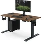 Stalinių Jan Nowak Elektrinis reguliuojamo aukščio ergonominis antracito/riešutmedžio, 1200x600 mm: ARIA (5907367517538)