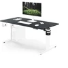 Stalas Jan Nowak Elektrinis reguliuojamo aukščio ergonominis baltai antracitinis, 1400x700 mm: ARIA (5907367517361)