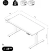 Stalas Jan Nowak Elektrinis aukštį reguliuojantis ergonomiškas baltas/riešutmedžio, 1200x600 mm: ARIA (5907367517415)