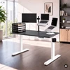 Stalo Jan Nowak Elektrinis su aukščio reguliavimu ergonomiškas baltai antracitinis, 1200x600 mm: ARIA (5907367517354)