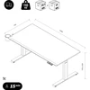 Stalas Jan Nowak Elektrinis reguliuojamo aukščio ergonominis baltai antracitinis, 1400x700 mm: ARIA (5907367517361)