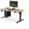 Ergonominis elektrinis reguliuojamo aukščio rašomasis stalas, antracito/ąžuolo sonoma spalvos, 1400x700 mm: ARIA (5907367517514) Jan Nowak