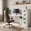 Ergonominis elektrinis staliukas su reguliuojamu aukščiu, baltas, 1200x600 mm: ARIA (5907367517323) Jan Nowak
