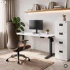 Stalinis Jan Nowak Elektrinis su aukščio reguliavimu ergonomiškas antracito-baltas, 1400x700 mm: ARIA (5907367517453)