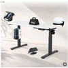Stalinis Jan Nowak Elektrinis su aukščio reguliavimu ergonomiškas antracito-baltas, 1400x700 mm: ARIA (5907367517453)