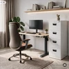 Stalinis Jan Nowak Elektrinis reguliuojamo aukščio ergonominis antracito/sonomos ąžuolo, 1200x600 mm: ARIA (5907367517507)
