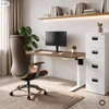 Stalo Jan Nowak Elektrinis aukštį reguliuojantis ergonominis baltas/riešutmedis, 1400x700 mm: Aria (5907367517422)