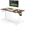 Stalas Jan Nowak Elektrinis aukštį reguliuojantis ergonomiškas baltas/riešutmedžio, 1200x600 mm: ARIA (5907367517415)