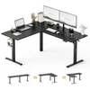 Biurko SENSE7 Nojo Light Corner Juoda 160 cm x 140 cm Juodas