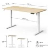 Rašomasis stalas SENSE7 NOJO LIGHT, šviesiai rudos ir baltos spalvos, 140×70 cm