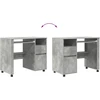 Stalas su ratais Betono pilka Apdirbta mediena 91 x 50 x 77 cm