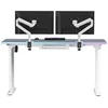 ULTRADESK Biurko dla gracza QUEST, 140x70cm, 72-120cm, balta ir-pilka
