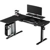 Reguliuojamo aukščio kampinis žaidimų stalas Ultradesk Winger LED RGB, Juodos spalvos