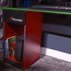 „X Rocker Carbon-Tek“ žaidimų stalas su LED apšvietimu ir belaidžiu įkrovimo padėklu – pilkas/raudonas