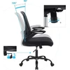 SONGMICS biuro kėdė su tinkline atkalte, ergonomiška, sulankstomais porankiais, juoda OBN37BK