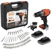 Black & Decker gręžtuvas su 80 priedų ir baterijų komplektu