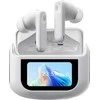 Blackview ausinės „AirBuds 12 TWS BT 5.4“ su LCD ekranu, baltos, 400mAh „Bluetooth“ laisvų rankų įranga