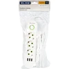 Blow PS-330 3 lizdų 3xUSB tinklo ilgintuvas 3m baltas 2x1mm