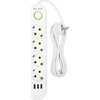 Blow PS-420 4 lizdų 3xUSB tinklo ilgintuvas 2m baltas 2x1mm