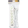 Blow PS-530 5 lizdų 3xUSB tinklo ilgintuvas 3m baltas 2x1mm