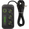 Blow PS-330S 3 lizdų tinklo ilgintuvas 4xUSB 1xUSB-C 3m juodas 2x1mm