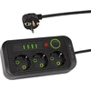 Blow PS-330S 3 lizdų tinklo ilgintuvas 4xUSB 1xUSB-C 3m juodas 2x1mm