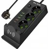 Blow PS-350U 3 lizdų maitinimo prailginimo laidas 4xUSB+USB-PD 3m juodas 3x1mm