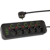 Blow PS-530S 5 lizdų tinklo ilgintuvas 4xUSB 1xUSB-C 3m juodas 2x1mm