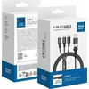 BlueStar USB laidas 4in1 Blue Star (C172) lightning+MicroUSB+USB-C (12W; 2.4A) 1.2M