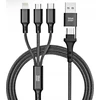 BlueStar USB laidas 4in1 Blue Star (C172) lightning+MicroUSB+USB-C (12W; 2.4A) 1.2M