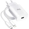BlueStar Phone charger Blue Star USB C QC3.0 PD 3A 18W + cable USB C to Lightning TFK-TC-1099C baltas