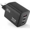 BlueStar Telefono įkroviklis Blue Star GaN 2 x USB C + USB A QC4.0 PD 4A 65W VT-43 juodas